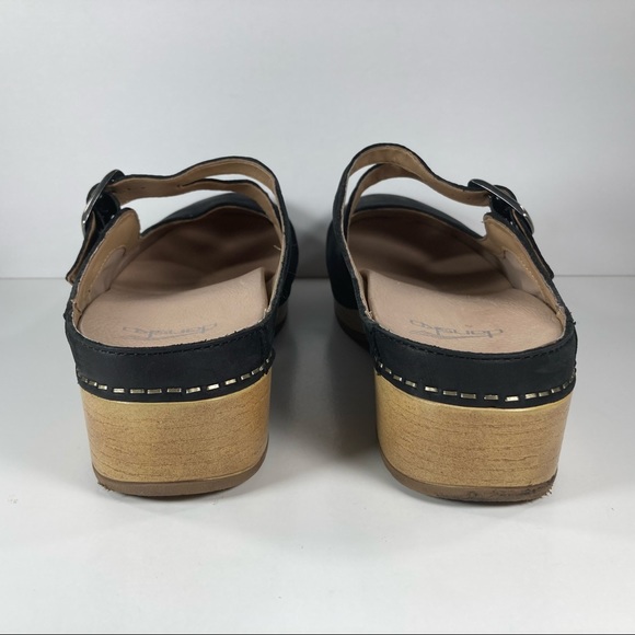 Dansko Britney Burnished Nubuck Black Leather Clogs Women’s Sz EU 42 US 11.5-12 - Picture 5 of 9